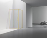 Душевой уголок Slim 8mm VSR-4SLP9012CLG, 1200*900, брашированное золото, стекло прозрачное