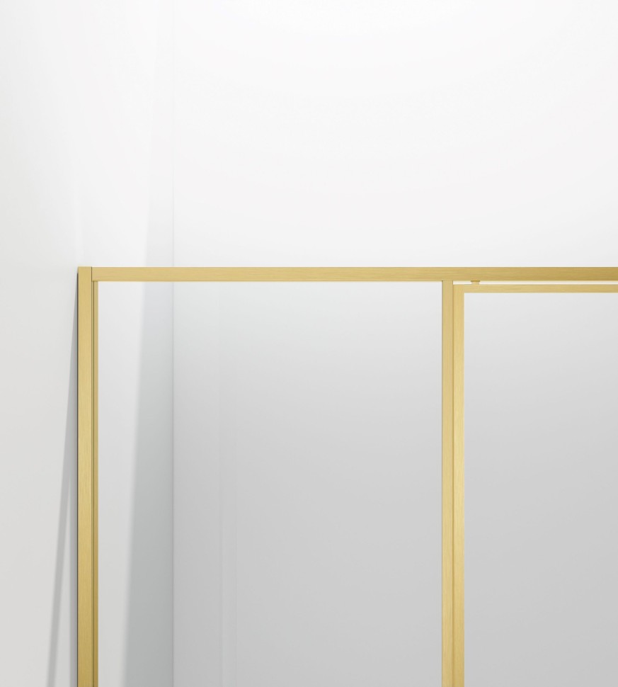 Душевой уголок Slim 8mm VSR-4SLP9012CLG, 1200*900, брашированное золото, стекло прозрачное