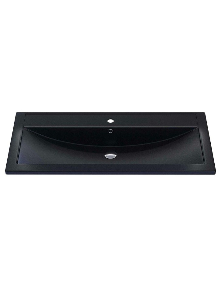 Раковина для ванной кварцевая Uperwood Foster Quartz 100х45,5х17,5 см, черная матовая, космос
