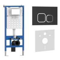 Комплект 2в1 IBERICA BLANCA инсталляция SILENCIO, кнопка смыва ESTI-Q черный матовый (IB001.832)