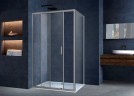 Душевой уголок Alpha VSR-3AL9011CLGM, 1100*900, вороненая сталь, стекло прозрачное