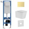 Комплект 3в1 IBERICA BLANCA инсталляция SILENCIO MINI, унитаз TOLEDO ALTO белый, кнопка смыва INOX-S золото матовое (IB.001M.TLA.231.1603)