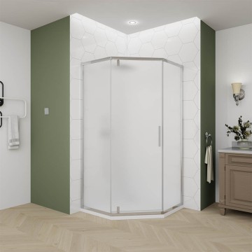 Душевой угол Veconi Ottimo P10 CH, 900x900x1900, хром, стекло матовое