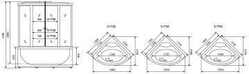 Timo Lux T-7725 душевая кабина 120*120*230 , турецкая баня хамам
