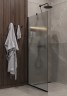 Timo Душевая перегородка TP-1190/03F-8 в узком профиле черный 1950*1190, стекло матовое 8 мм