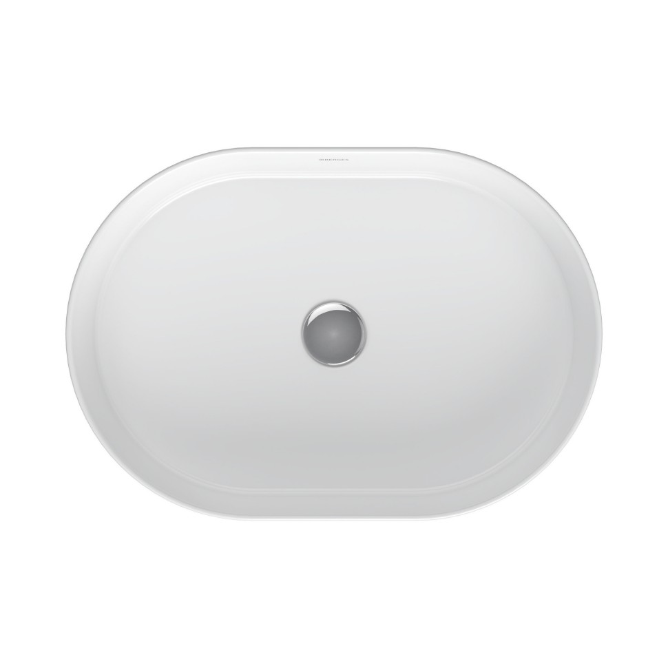 Раковина BERGES Ego SL накладная овал, 55x38 см , без отверстия под смеситель