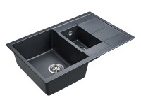 Мойка FLUGEN 60/1,5, IT-GRANIT, PM237850-BLM, черный-металлик, 775х495 мм, Paulmark