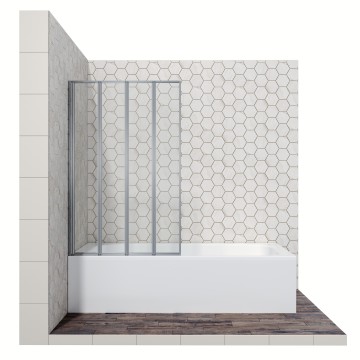 Шторка для ванны Ambassador Bath Screens 16041110R (90х140) хром,стекло прозрачное,складная,1 место