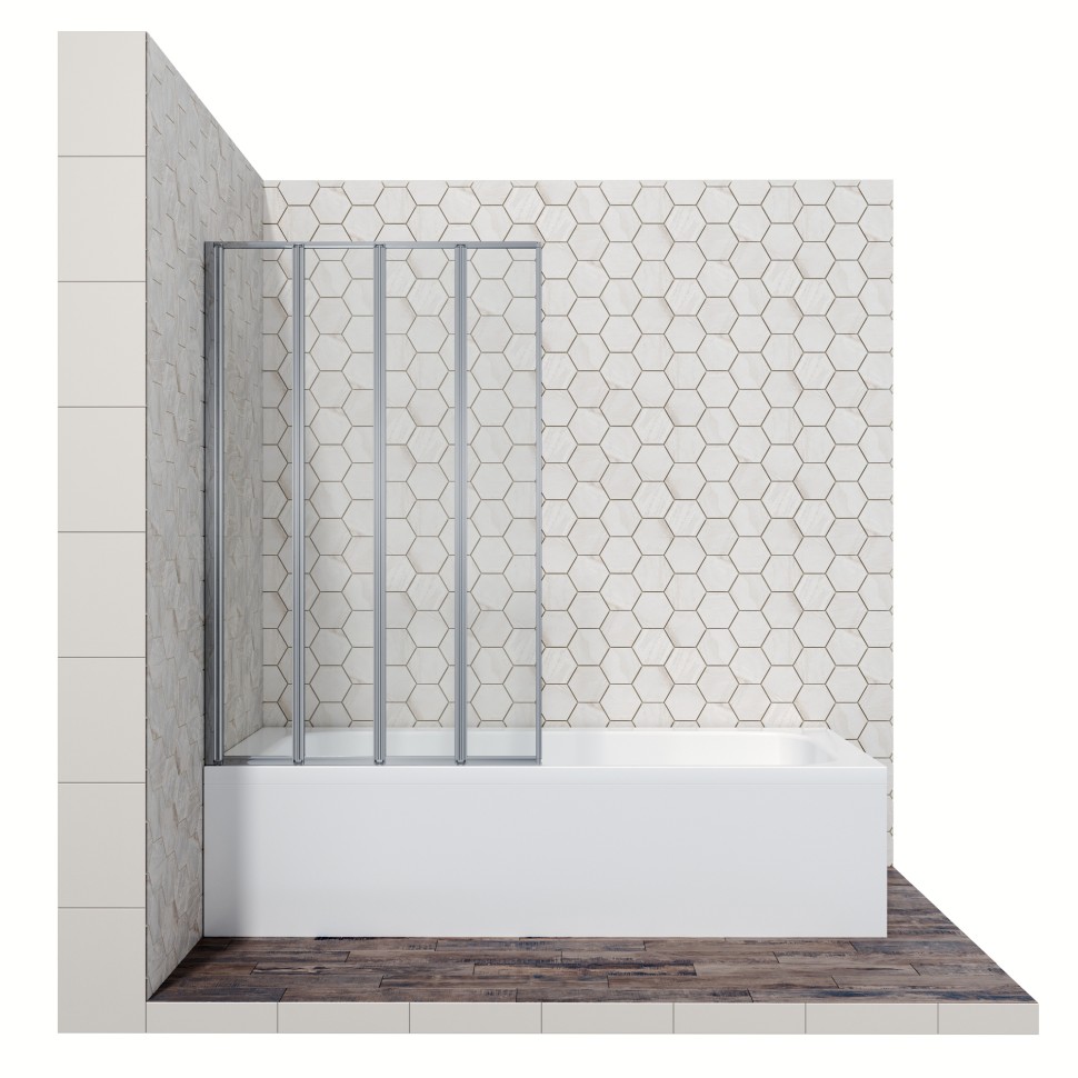 Шторка для ванны Ambassador Bath Screens 16041110R (90х140) хром,стекло прозрачное,складная,1 место