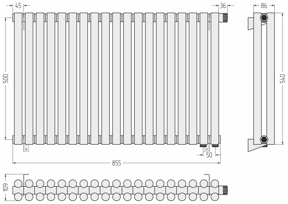 Эстет-11 EU50 500х855 19 секций