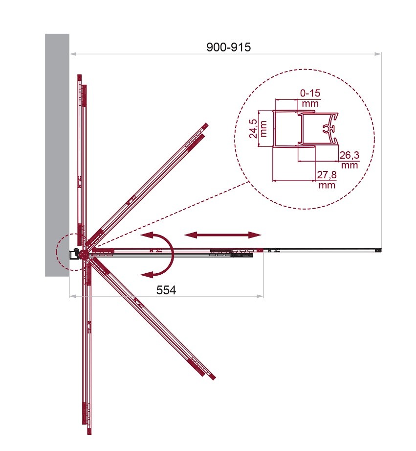 Душевая шторка на ванну BelBagno LUCE-VF-11-90/145-P-NERO