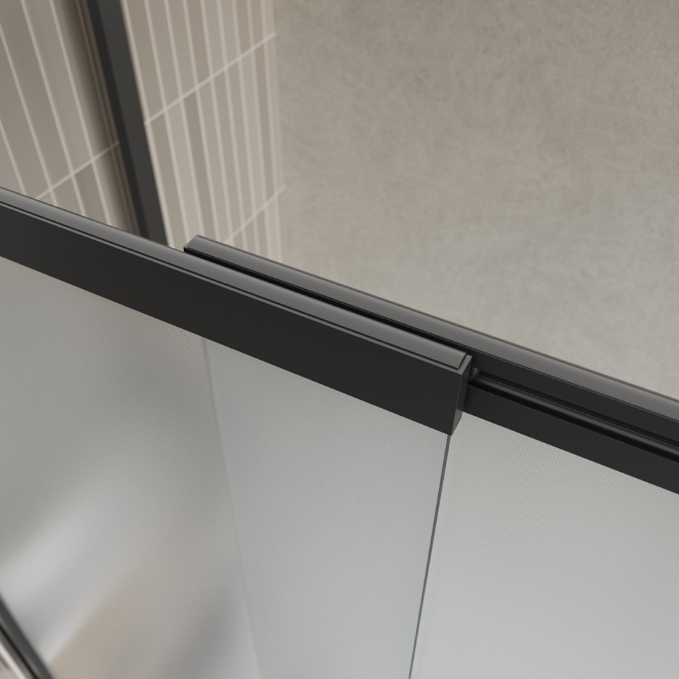 Душевая шторка на ванну BelBagno LUCE-VF-11-90/145-P-NERO