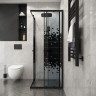 Душевое ограждение Niagara Eco NG-1009-14QBLACK (90х90х190) квадрат,раздвижное,черный,стекло мозаика,1 место