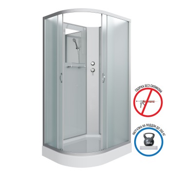 Душевая кабина Niagara Classic NG-3312-14RBK (120х80х200) низкий поддон(13см),стекло матовое,3 места