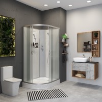 Душевая кабина Niagara Classic NG-3312-14RBK (120х80х200) низкий поддон(13см),стекло матовое,3 места