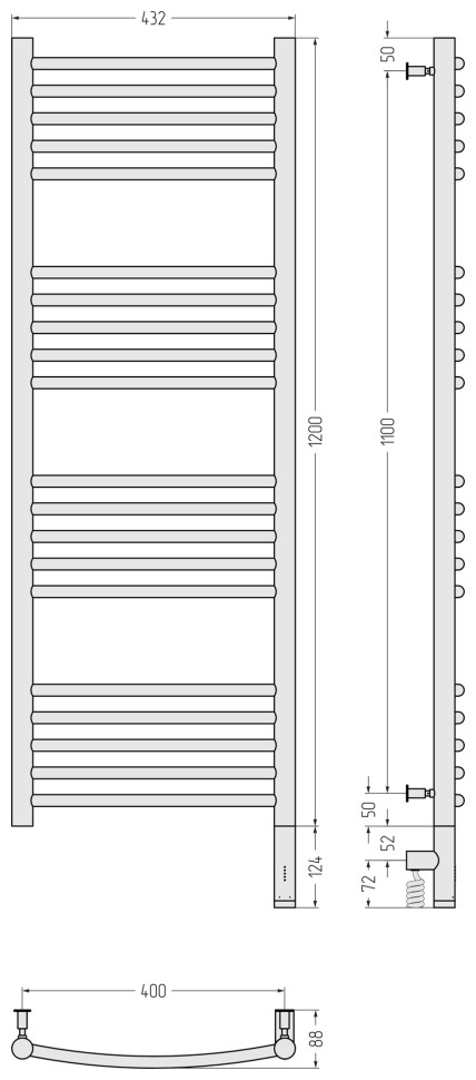 Богема 3.0 выгнутая 1200х400 МЭМ правый