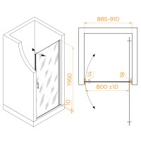 Душевая дверь RGW LE-003 (Прозрачное, 900)