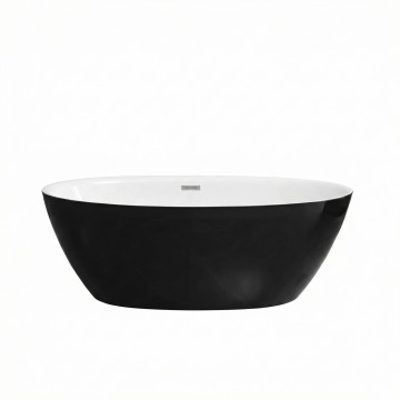Ванна отдельностоящая Grossman Classic GR-2503MB (170х87х58) цвет черный/белый матовый,1 место