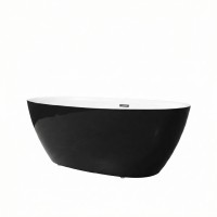 Ванна отдельностоящая Grossman Classic GR-2503MB (170х87х58) цвет черный/белый матовый,1 место