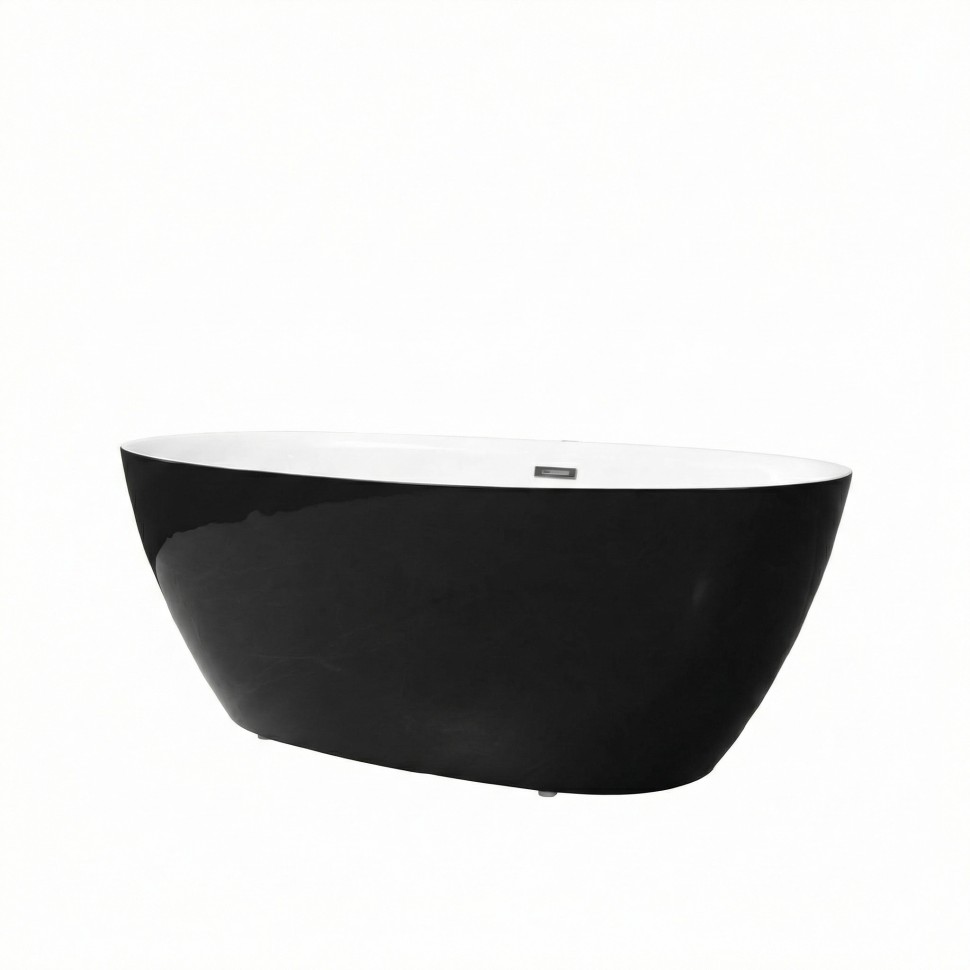 Ванна отдельностоящая Grossman Classic GR-2503MB (170х87х58) цвет черный/белый матовый,1 место