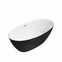 Ванна отдельностоящая Grossman Classic GR-2503MB (170х87х58) цвет черный/белый матовый,1 место