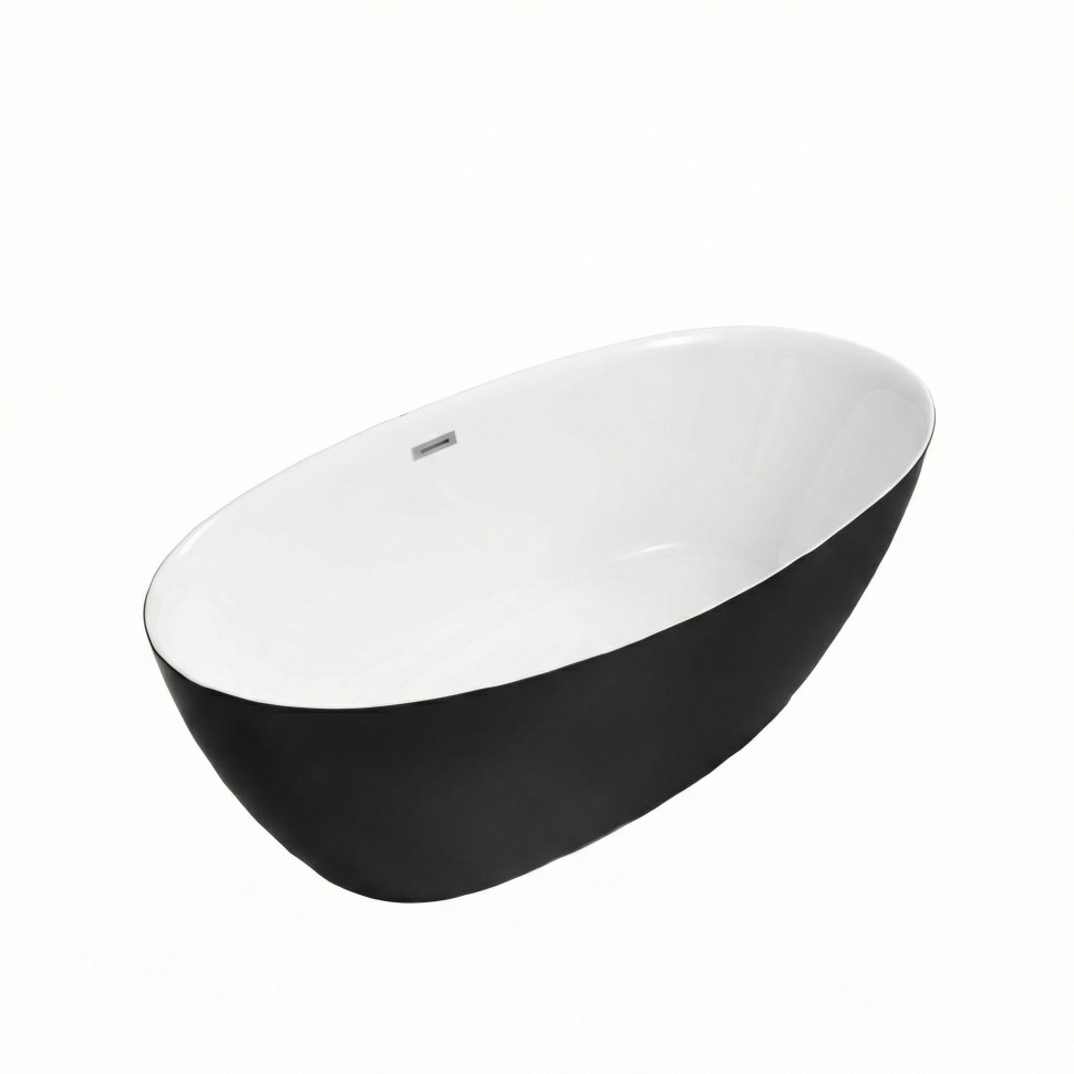 Ванна отдельностоящая Grossman Classic GR-2503MB (170х87х58) цвет черный/белый матовый,1 место
