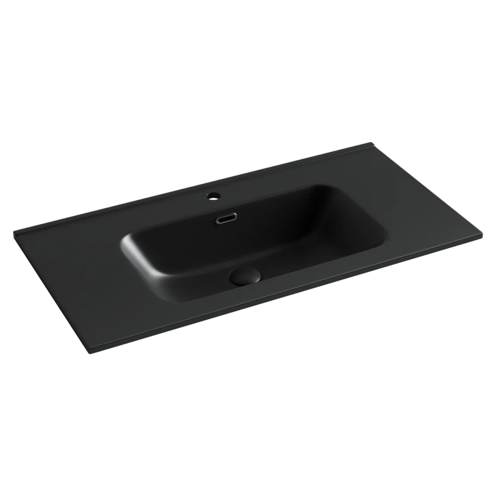 Умывальник накладной прямоугольный (цвет Черный Матовый) Element 910x465x180мм