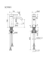 Смеситель для раковины SANCOS Etna, вороненая сталь, арт. SC9001GG