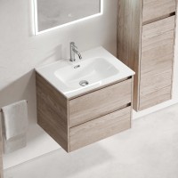 Тумба подвесная SANCOS Libra 690х450х500, c двумя ящиками оснащенными доводчиками, дуб галифакс натуральный, арт. LB70EG