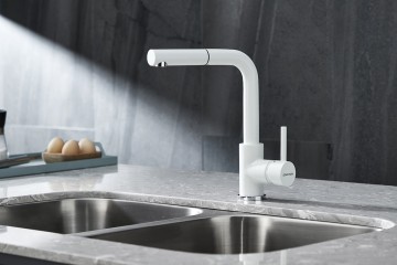 Смеситель для кухни KASSEL, белый матовый, Ka214311-WH, Paulmark