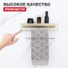 Полка для ванной комнаты с держателем полотенец 400*103*82мм Raglo сатин золото