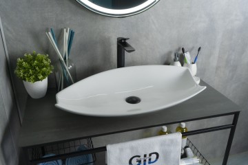 Раковина Gid N9178 51171 накладная белая 74x38x13