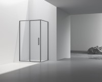 Душевой уголок Slim 8mm VSR-4SLP9012CLGM, 1200*900, вороненая сталь, стекло прозрачное