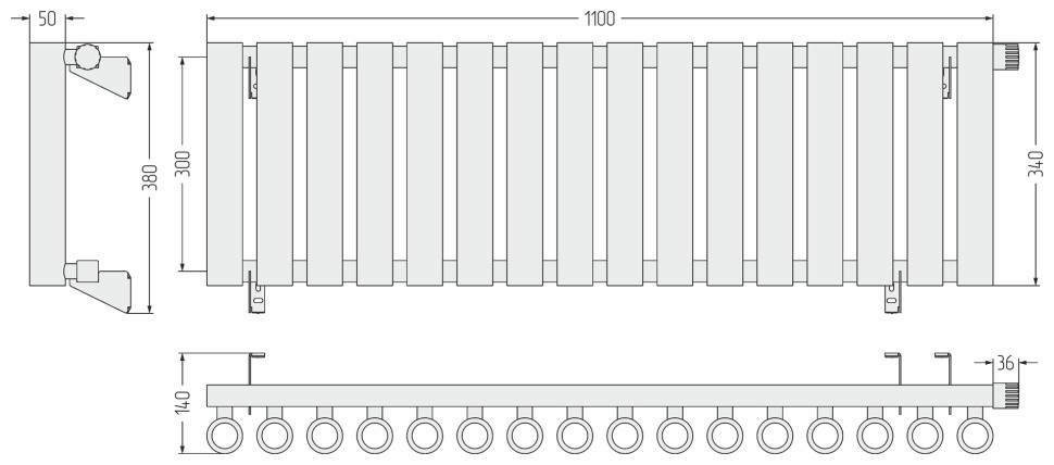 Кумир-0 EU50 правый 300х1100 16 секций