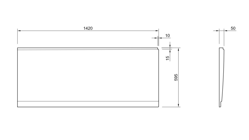 Боковая панель для акриловой ванны CEZARES PLANE_DUO-145-SP-L-W37