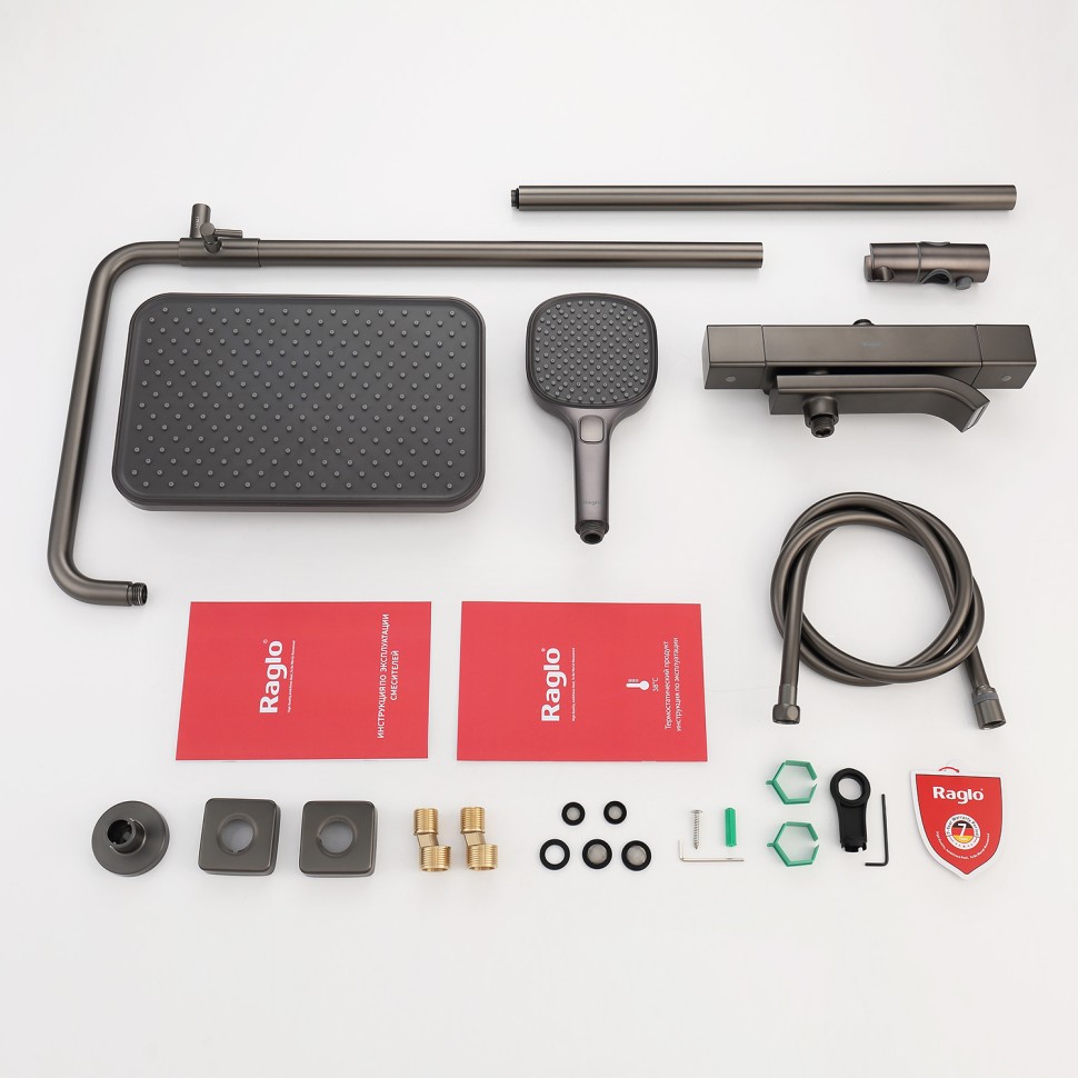 Душевая система Raglo с термостатом для ванны R22.26.09 Графит