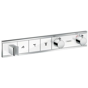 Смеситель Hansgrohe RainSelect для душа, встраиваемый, термостат на 3 переключателя, внешняя часть, цвет: хром/белый 15356400