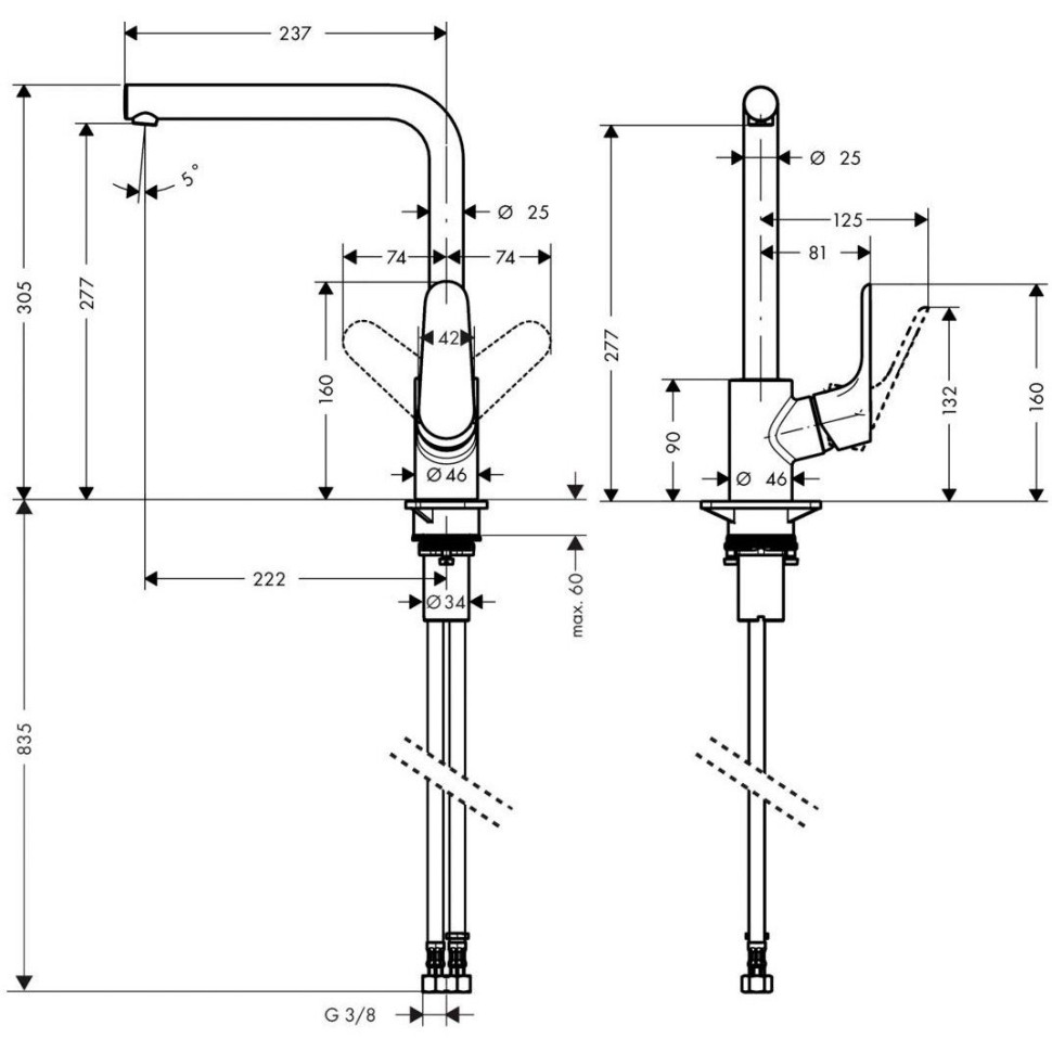 Смеситель для кухни Hansgrohe Focus 31817000 хром