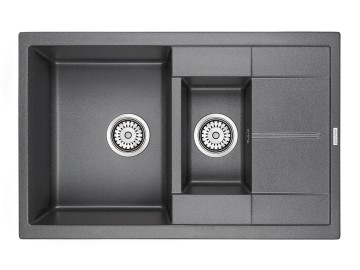 Мойка FLUGEN 60/1,5, IT-GRANIT, PM237850-DG, графит, 775х495 мм, Paulmark