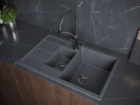 Мойка FLUGEN 60/1,5, IT-GRANIT, PM237850-DG, графит, 775х495 мм, Paulmark