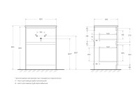 База под раковину напольная BelBagno KRAFT-600-2C-PIA-BO Bianco Opaco