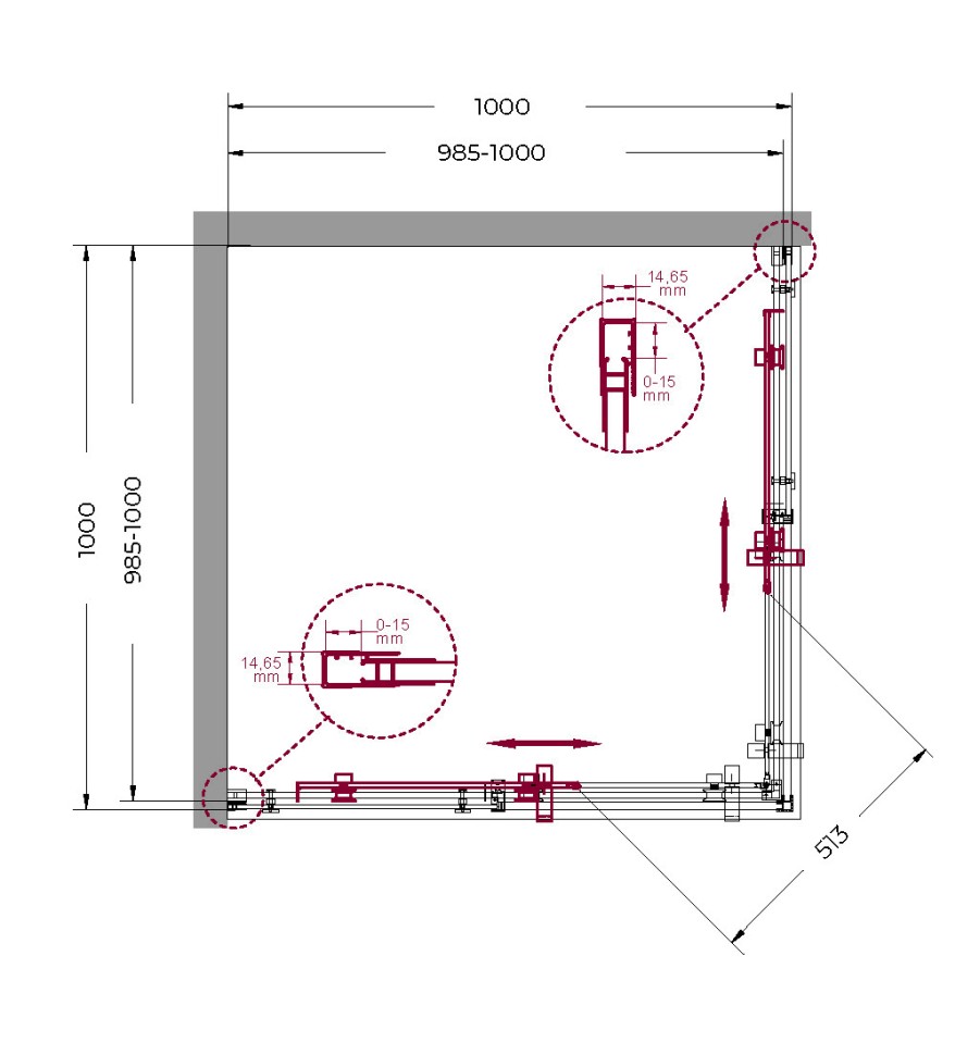 Душевой уголок BelBagno MARINO-A-2-100-C-CR