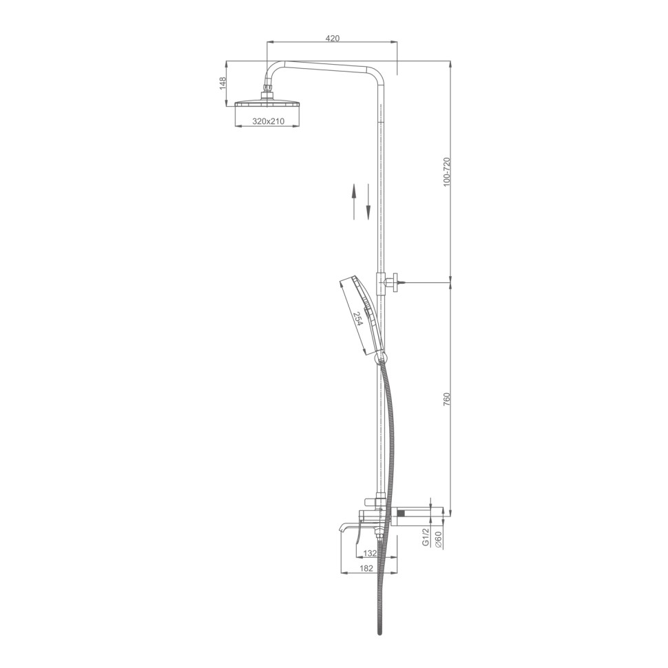 Душевая система Splenka для ванны и душа S31.24.06 Черный