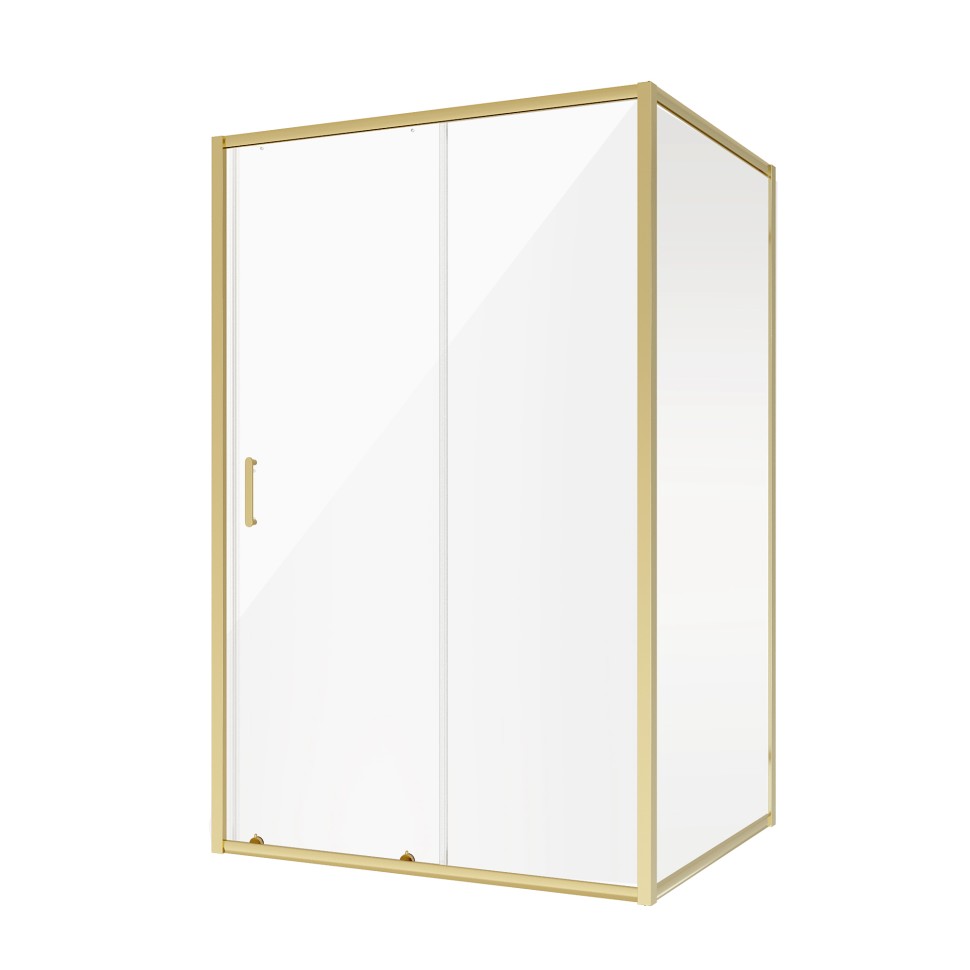 Душевое ограждение Niagara Nova NG-42-12AG-A100G (120х100х195) прямоугольник,золото,двери раздвижные,стекло прозрачное,2 места