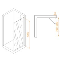 Душевая перегородка RGW WA-102Gb (Прозрачное, 800)