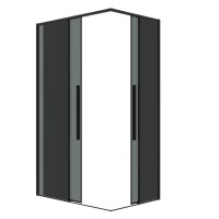 Душевое ограждение Grossman Galaxy 300.K33.01.9080.21.10 (90х80х195) прямоугольник,раздвижная,черный матовый,стекло тонированное, 1 место