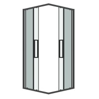Душевое ограждение Grossman Cosmo 300.K33.02.9090.42.00 (90х90х195) квадрат,раздвижная,графит сатин,стекло прозрачное, 1 место