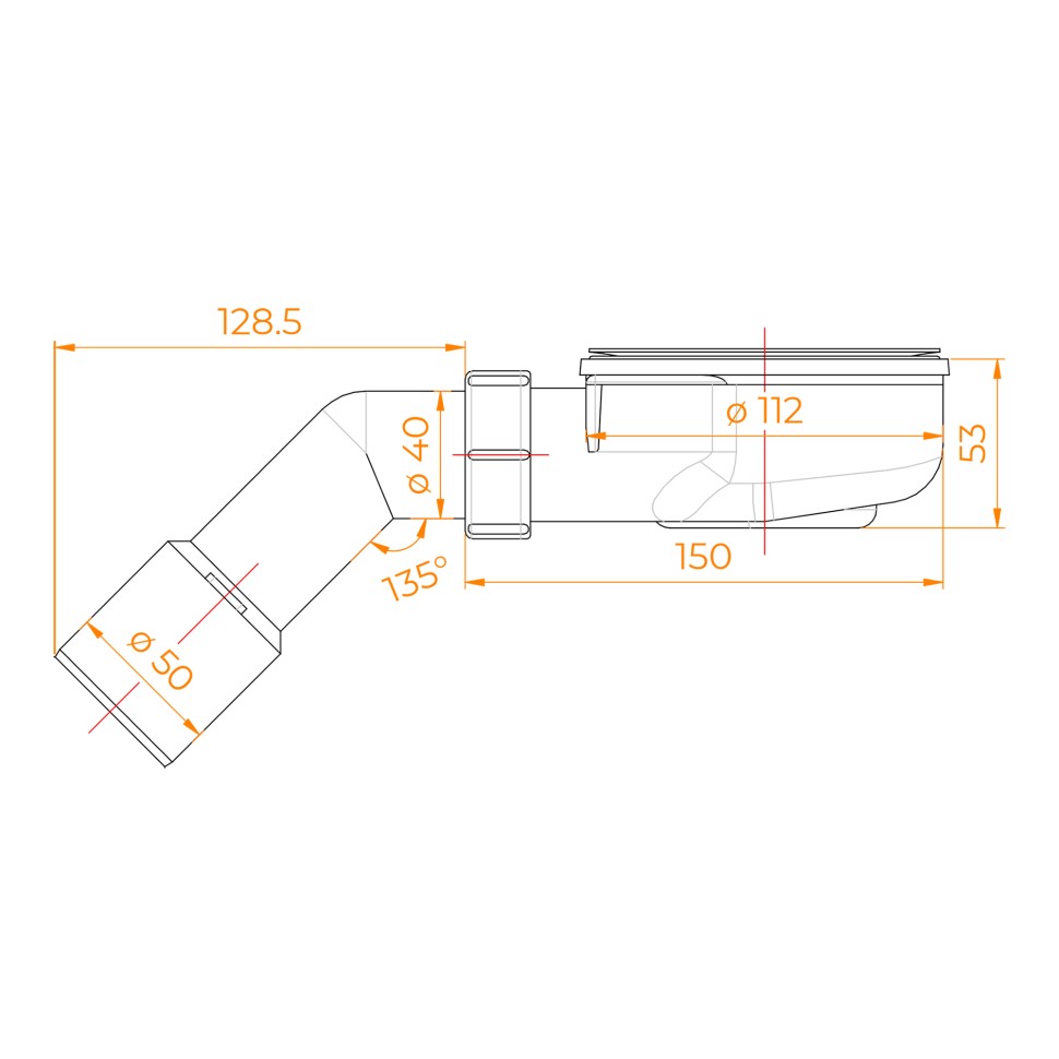Сифон для поддонов E351C-01 Волна Белый