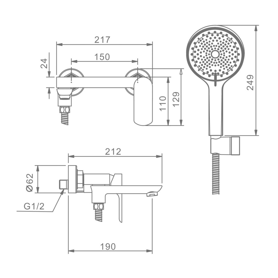 Смеситель Raglo для ванны и душа R03.30.09