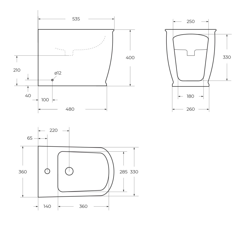 Биде напольное BelBagno PRADO BB10150B